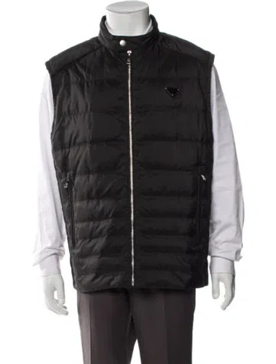 Pre-owned Prada 2023 Enameled Metal Triangle Vest In Silver