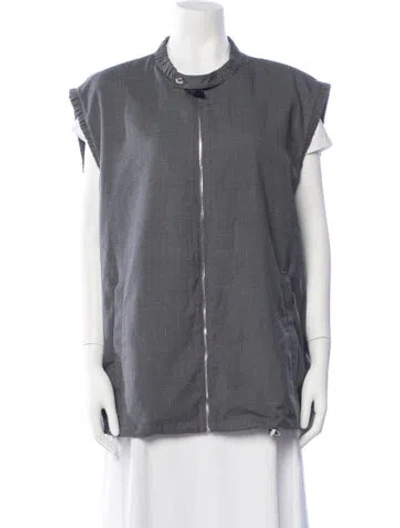 Pre-owned Prada 2023 Enameled Metal Triangle Vest W/ Tags In Grey