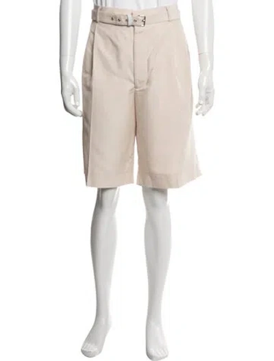 Pre-owned Prada 2023 Flat Front Shorts In Neutrals