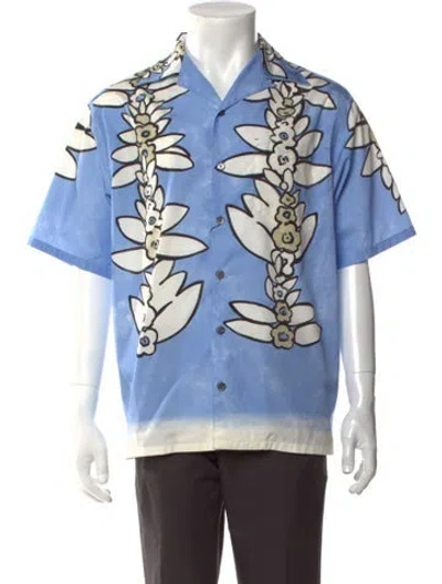 Pre-owned Prada 2023 Floral Print Shirt In Blue