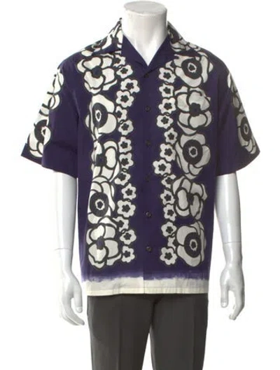 Pre-owned Prada 2023 Floral Print Shirt In Blue