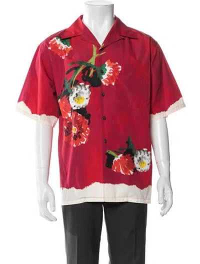 Pre-owned Prada 2023 Floral Print Shirt In Red