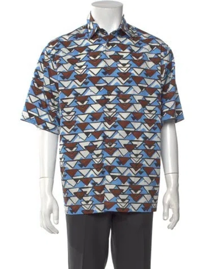 Pre-owned Prada 2023 Graphic Print Shirt In Blue