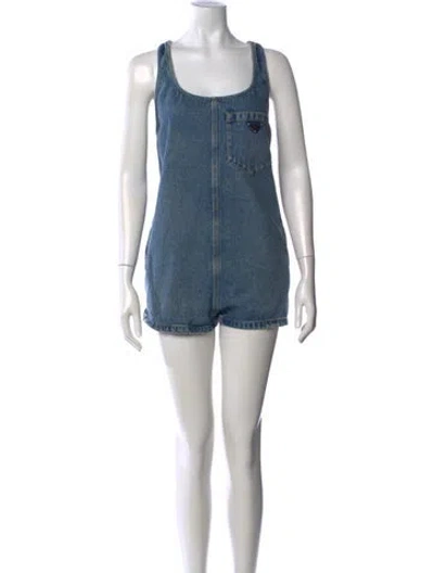 Pre-owned Prada 2023 Holiday Romper In Blue