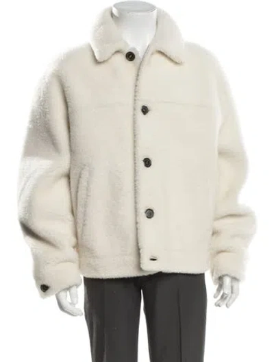 Pre-owned Prada 2023 Lamb Fur Jacket W/ Tags In Neutral