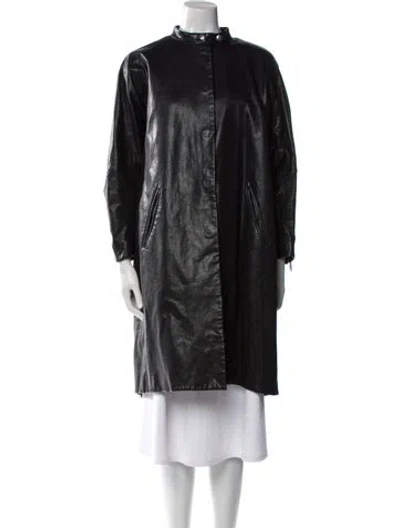 Pre-owned Prada 2023 Leather Coat In Black