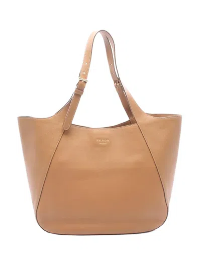 Pre-owned Prada 2023 Leather Tote Bag In Brown