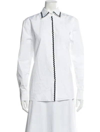 Pre-owned Prada 2023 Long Sleeve Blouse In White