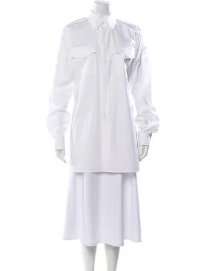 Pre-owned Prada 2023 Long Sleeve Blouse In White