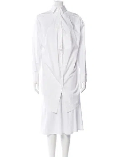 Pre-owned Prada 2023 Long Sleeve Button-up Top In White