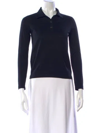 Pre-owned Prada 2023 Long Sleeve Polo In Blue