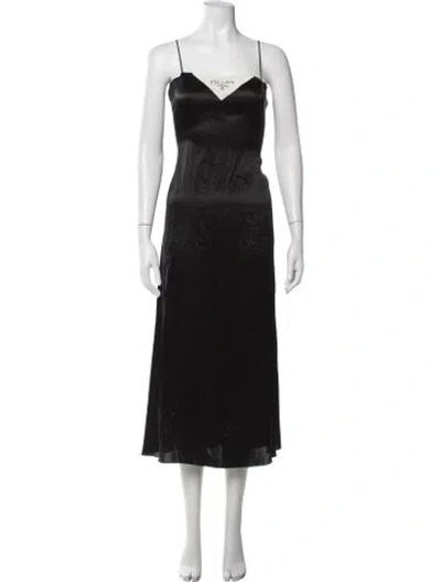 Pre-owned Prada 2023 Midi Length Dress In Black
