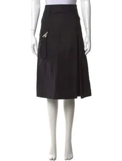Pre-owned Prada 2023 Midi Length Skirt In Black