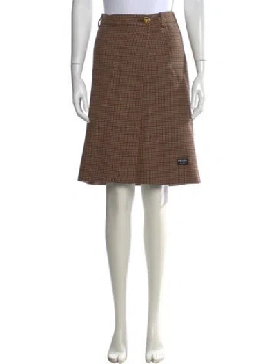 Pre-owned Prada 2023 Midi Length Skirt In Brown