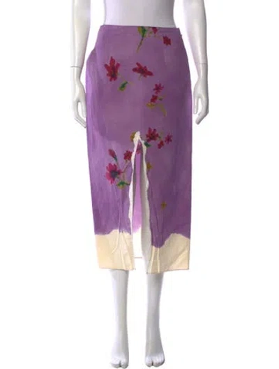 Pre-owned Prada 2023 Midi Length Skirt In Purple