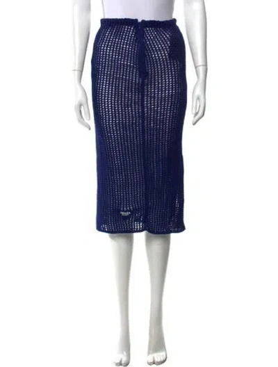 Pre-owned Prada 2023 Midi Length Skirt W/ Tags In Blue