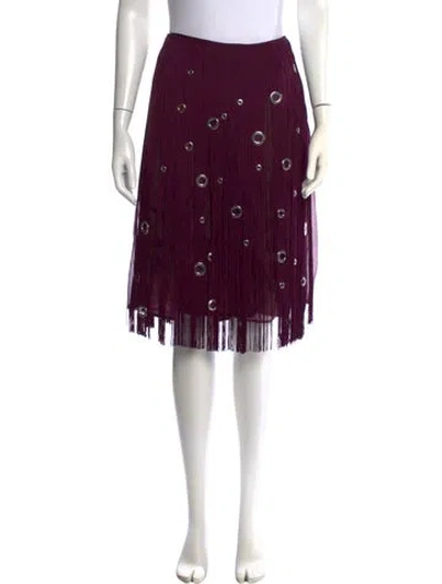 Pre-owned Prada 2023 Midi Length Skirt W/ Tags In Burgundy