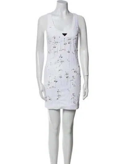 Pre-owned Prada 2023 Mini Dress In White