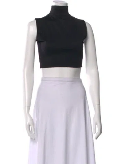 Pre-owned Prada 2023 Mock Neck Crop Top In Black