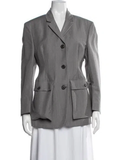 Pre-owned Prada 2023 Mohair Blazer In Gray