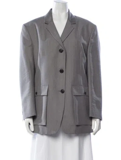 Pre-owned Prada 2023 Mohair Blazer In Gray
