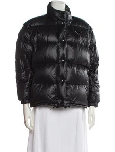 Pre-owned Prada 2023 Nylon Down Jacket In Black
