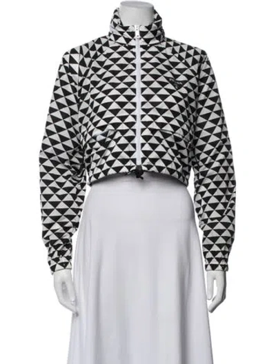 Pre-owned Prada 2023 Nylon Jacket In Black/white