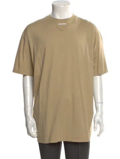 Pre-owned Prada 2023 Oversized Triangle Applique T-shirt In Neutral