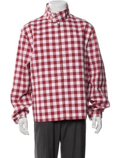 Pre-owned Prada 2023 Plaid Print Jacket In Red
