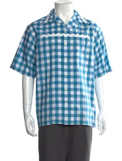 Pre-owned Prada 2023 Plaid Print Shirt In Blue