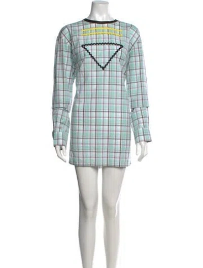 Pre-owned Prada 2023 Plaid Print T-shirt In Blue