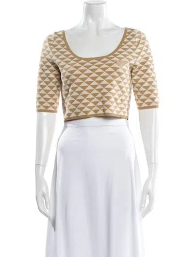 Pre-owned Prada 2023 Printed Sweater In Neutral