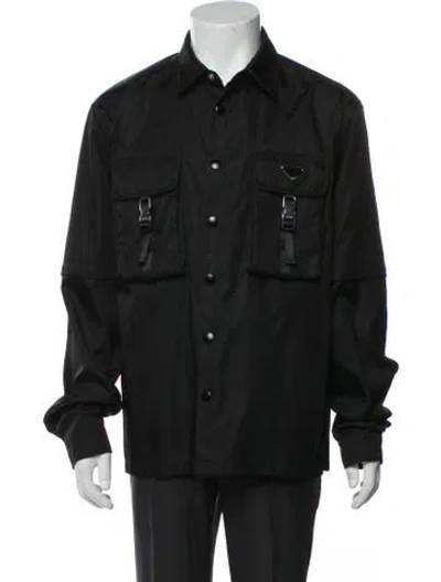 Pre-owned Prada 2023 Re-nylon Utility Jacket In Black