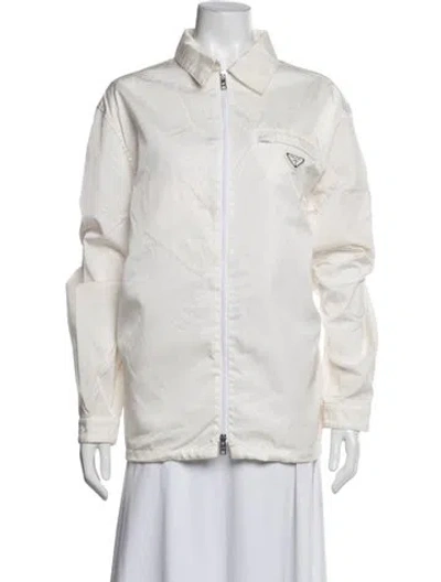 Pre-owned Prada 2023 Re-nylon Windbreaker In Neutrals