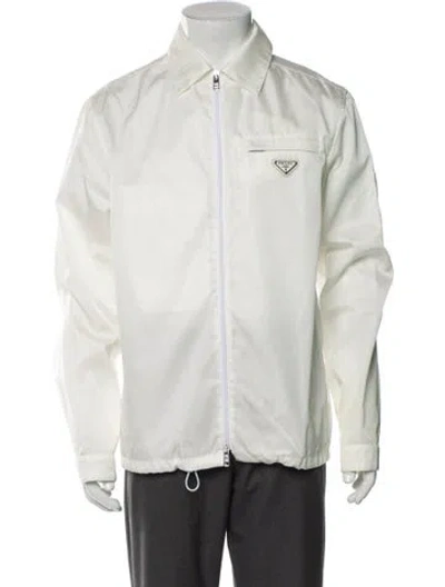 Pre-owned Prada 2023 Re-nylon Windbreaker In White