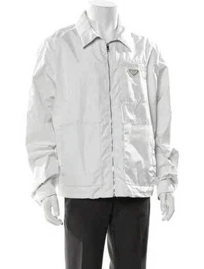 Pre-owned Prada 2023 Re-nylon Windbreaker In White