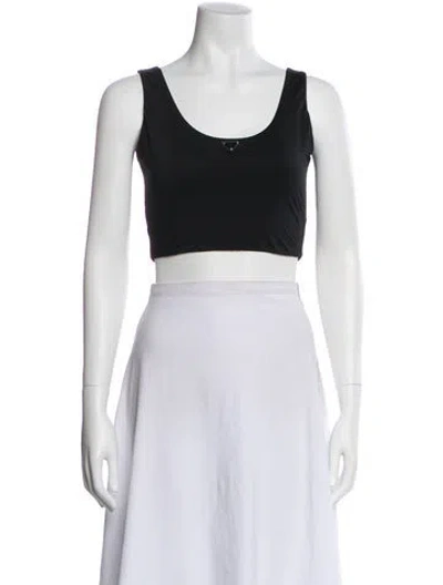 Pre-owned Prada 2023 Scoop Neck Crop Top W/ Tags In Black