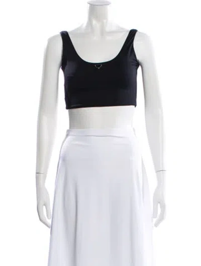 Pre-owned Prada 2023 Scoop Neck Sports Bra In Black