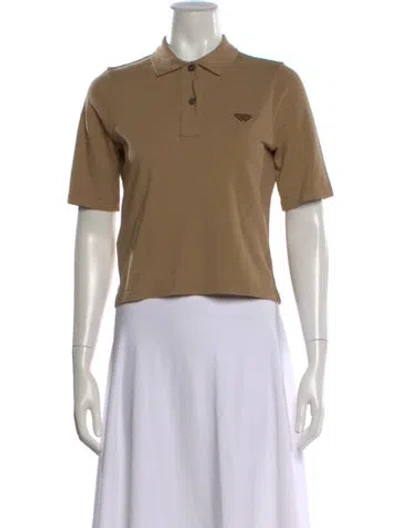 Pre-owned Prada 2023 Short Sleeve Polo In Brown