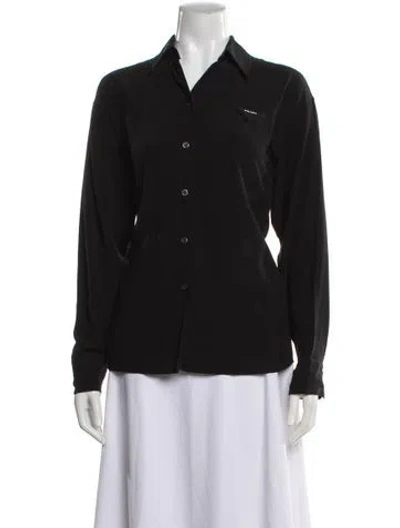 Pre-owned Prada 2023 Silk Blouse In Black