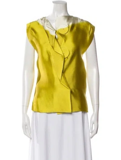 Pre-owned Prada 2023 Silk Blouse In Yellow
