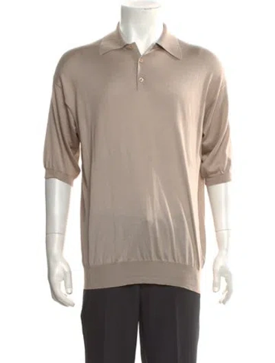 Pre-owned Prada 2023 Silk Polo Sweater In Neutral