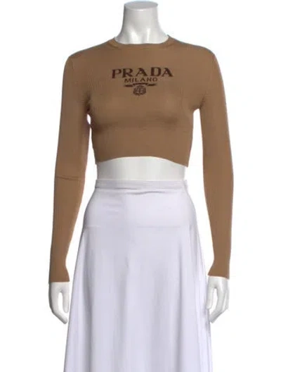Pre-owned Prada 2023 Silk Sweater In Brown
