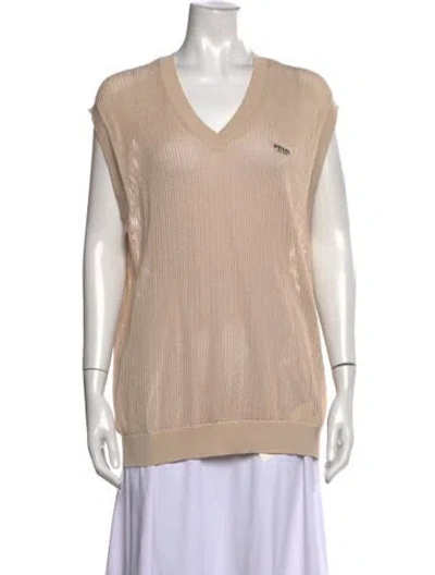 Pre-owned Prada 2023 Silk Sweater Vest In Neutrals