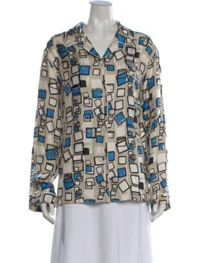 Pre-owned Prada 2023 Silk Top In Neutral