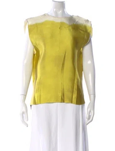 Pre-owned Prada 2023 Silk Top In Yellow