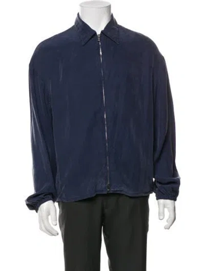 Pre-owned Prada 2023 Silk Windbreaker In Blue