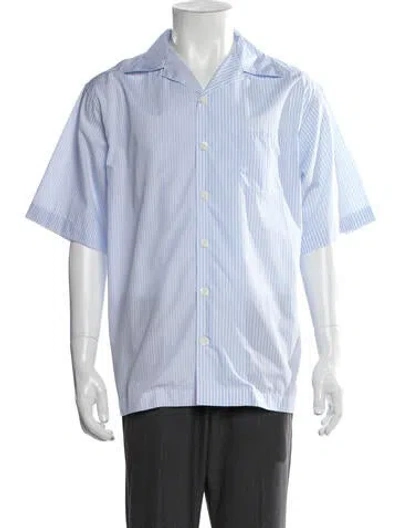 Pre-owned Prada 2023 Striped Dress Shirt In Blue