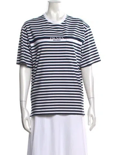 Pre-owned Prada 2023 Striped T-shirt In Blue