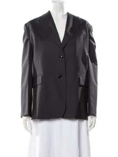 Pre-owned Prada 2023 Virgin Wool Blazer In Gray